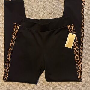 MICHAEL KORS Black and Leopard print Leggings